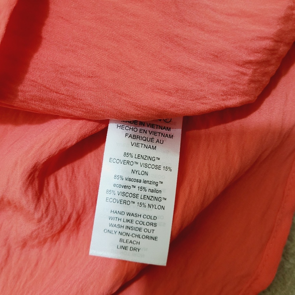 Michael Kors‎ Women's Coral Blouse Size M Tie Sleeve 3/4 Sleeve Lightweight Top - Picture 5 of 7